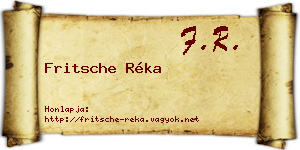 Fritsche Réka névjegykártya